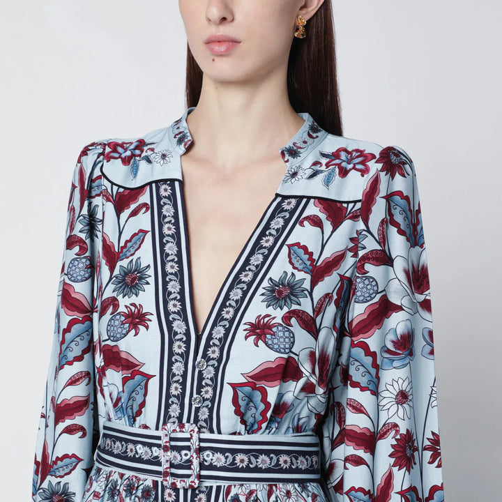 FARM Rio - Light blue midi dress with floral print Brand Apparel &amp; Accessories