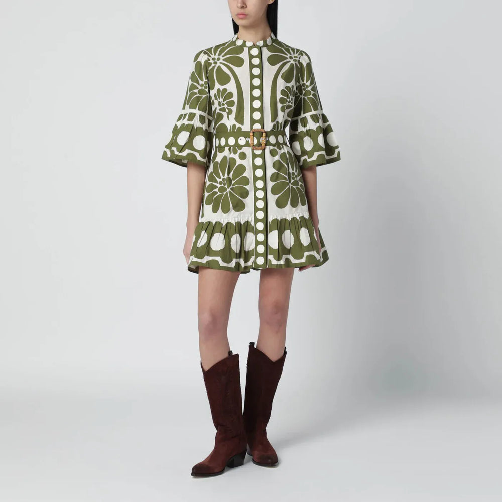 FARM Rio - Palermo mini dress with green print Brand Apparel & Accessories L