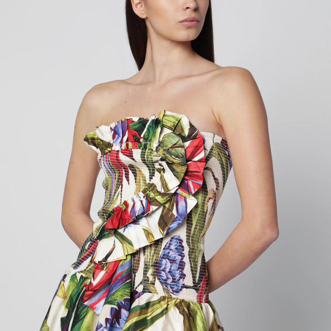 FARM Rio - Sand Florart strapless cotton dress Brand Apparel &amp; Accessories