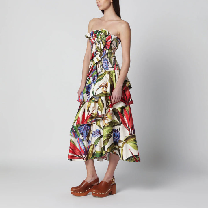 FARM Rio - Sand Florart strapless cotton dress Brand Apparel &amp; Accessories XS