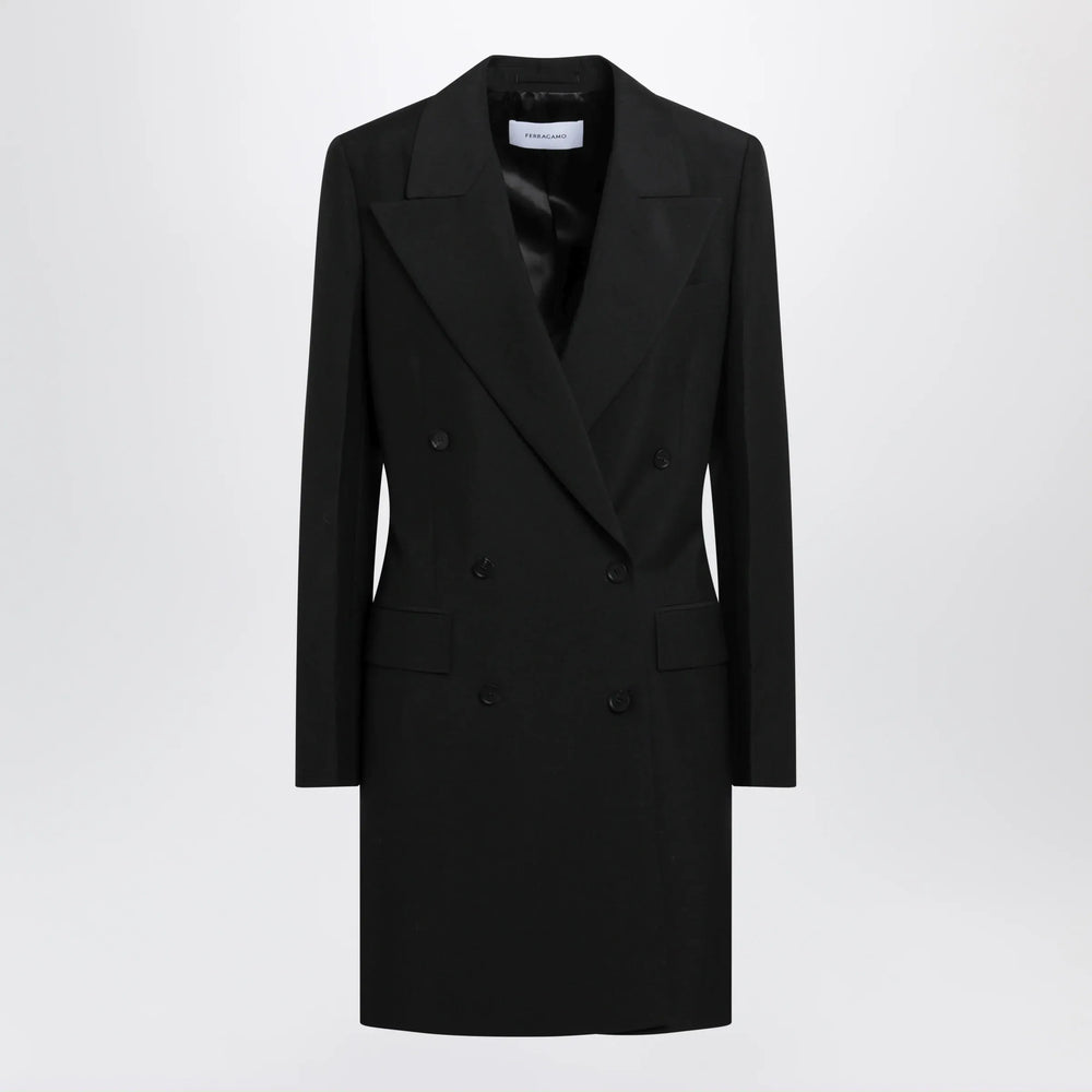 Ferragamo - Black double-breasted wool-blend suit Brand Apparel & Accessories