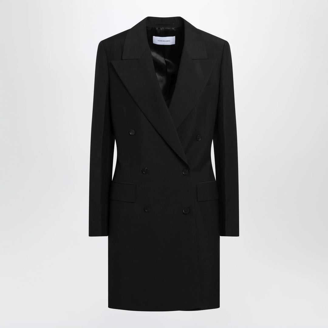 Ferragamo - Black double-breasted wool-blend suit Brand Apparel &amp; Accessories