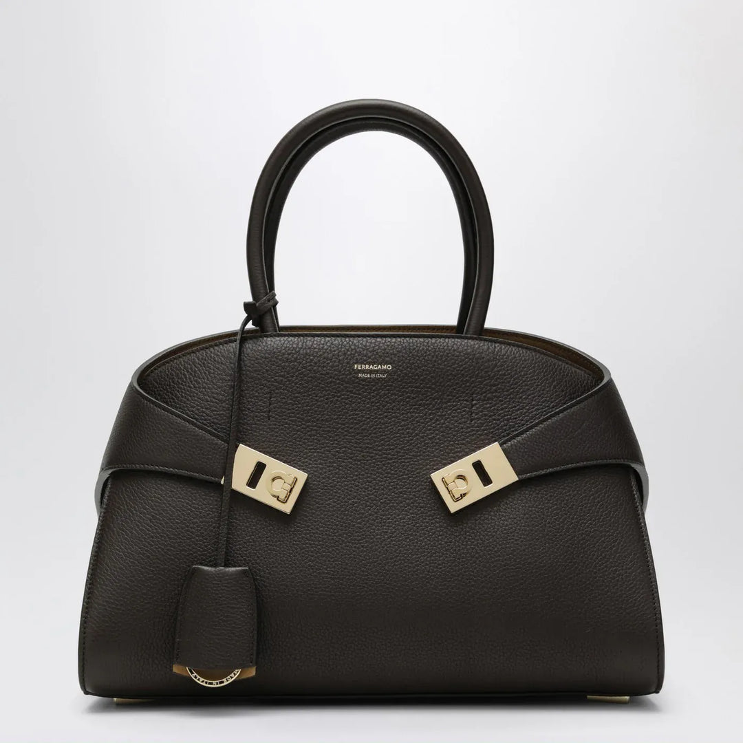 Ferragamo - Hug M handbag in brown/ochre leather Brand Apparel &amp; Accessories TU