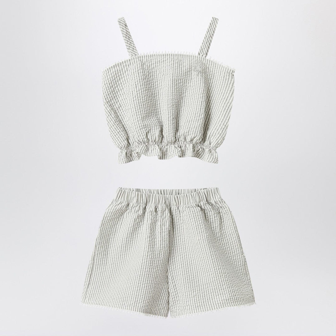 Apparel &amp; Accessories 6 Il Gufo - Granite-coloured set in striped seersucker Brand