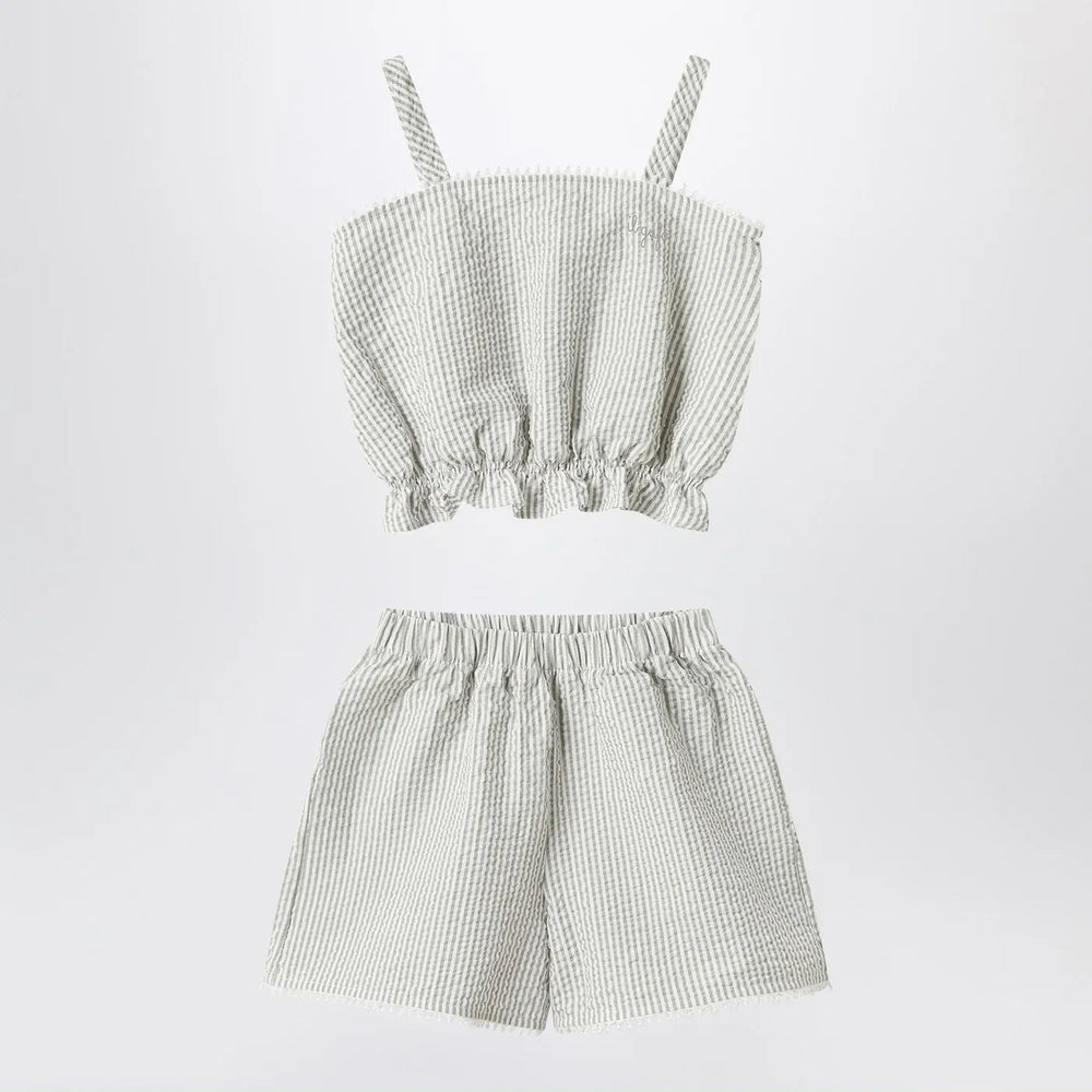 Il Gufo - Granite-coloured set in striped seersucker Brand Apparel & Accessories 6