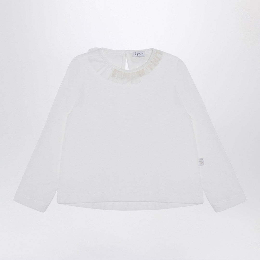 Apparel & Accessories 6 Il Gufo - White jersey with ruffle collar Brand