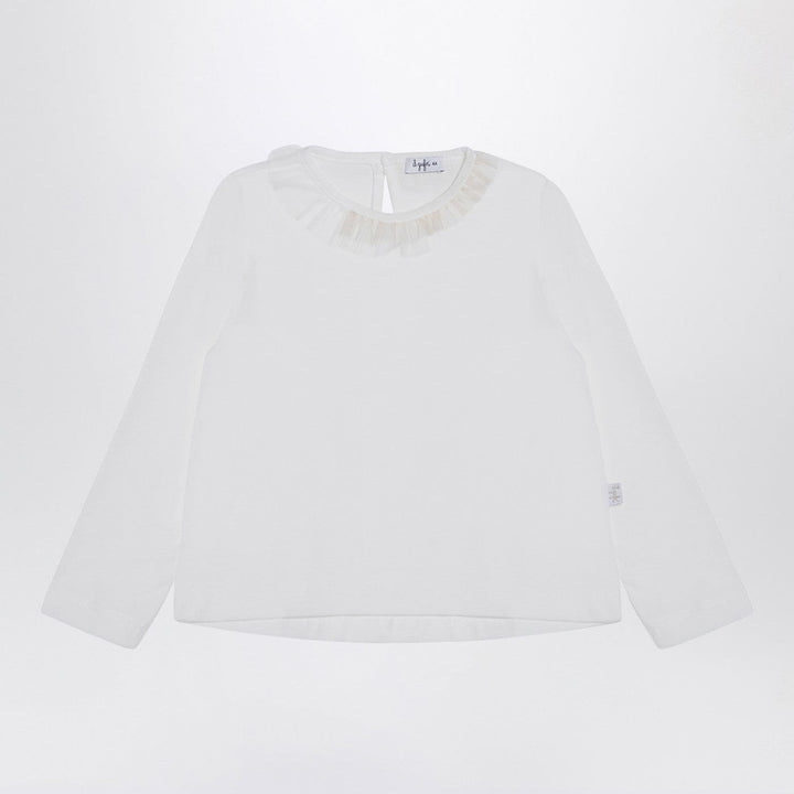 Apparel &amp; Accessories 6 Il Gufo - White jersey with ruffle collar Brand
