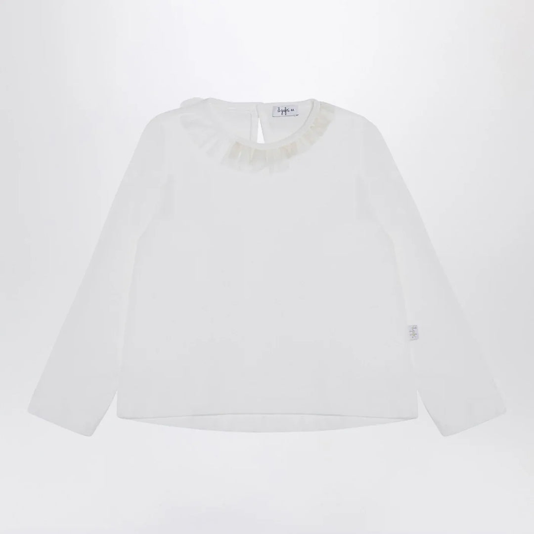 Il Gufo - White jersey with ruffle collar Brand Apparel &amp; Accessories 6