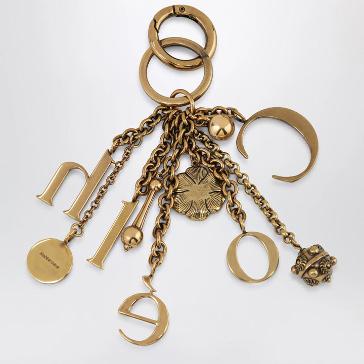 Chloé - Bag charm keyring Symbols Logo in vintage gold brass Brand Apparel &amp; Accessories > Jewelry U