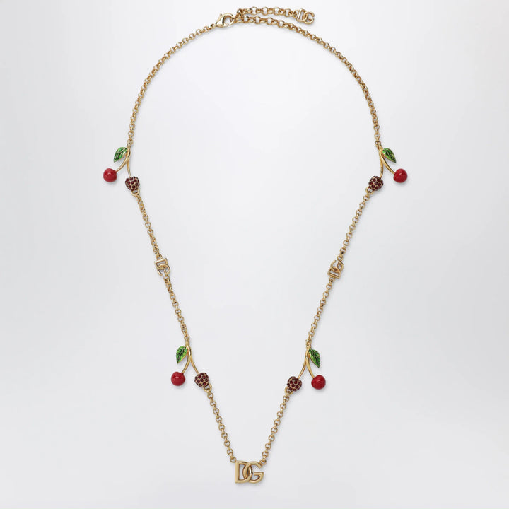 Dolce&amp;Gabbana - Gold-tone necklace with DG logo and cherry charms Brand Apparel &amp; Accessories > Jewelry TU