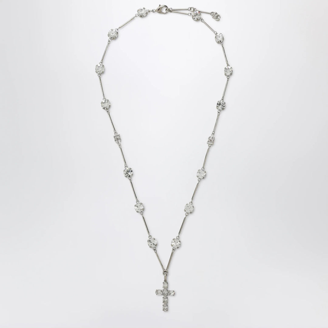 Dolce&amp;Gabbana - Rosary-style brass necklace with crystal cross Brand Apparel &amp; Accessories > Jewelry TU