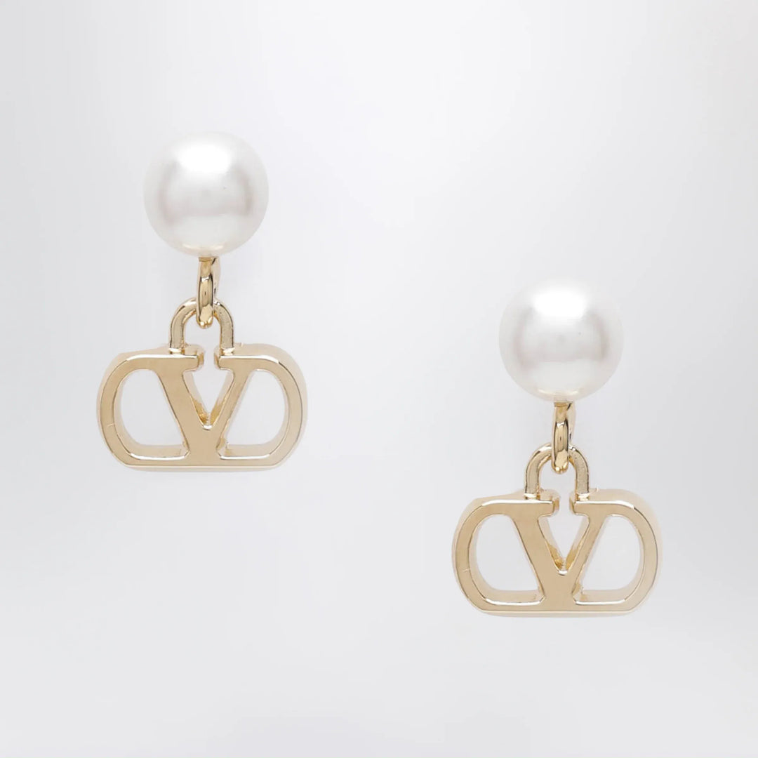 Valentino Garavani - Gold-tone VLogo Signature earrings with pearl Brand Apparel &amp; Accessories > Jewelry U