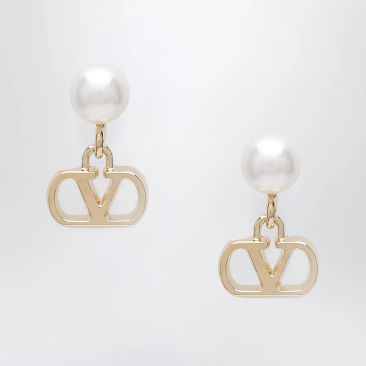 Valentino Garavani - Gold-tone VLogo Signature earrings with pearl Brand Apparel &amp; Accessories > Jewelry U