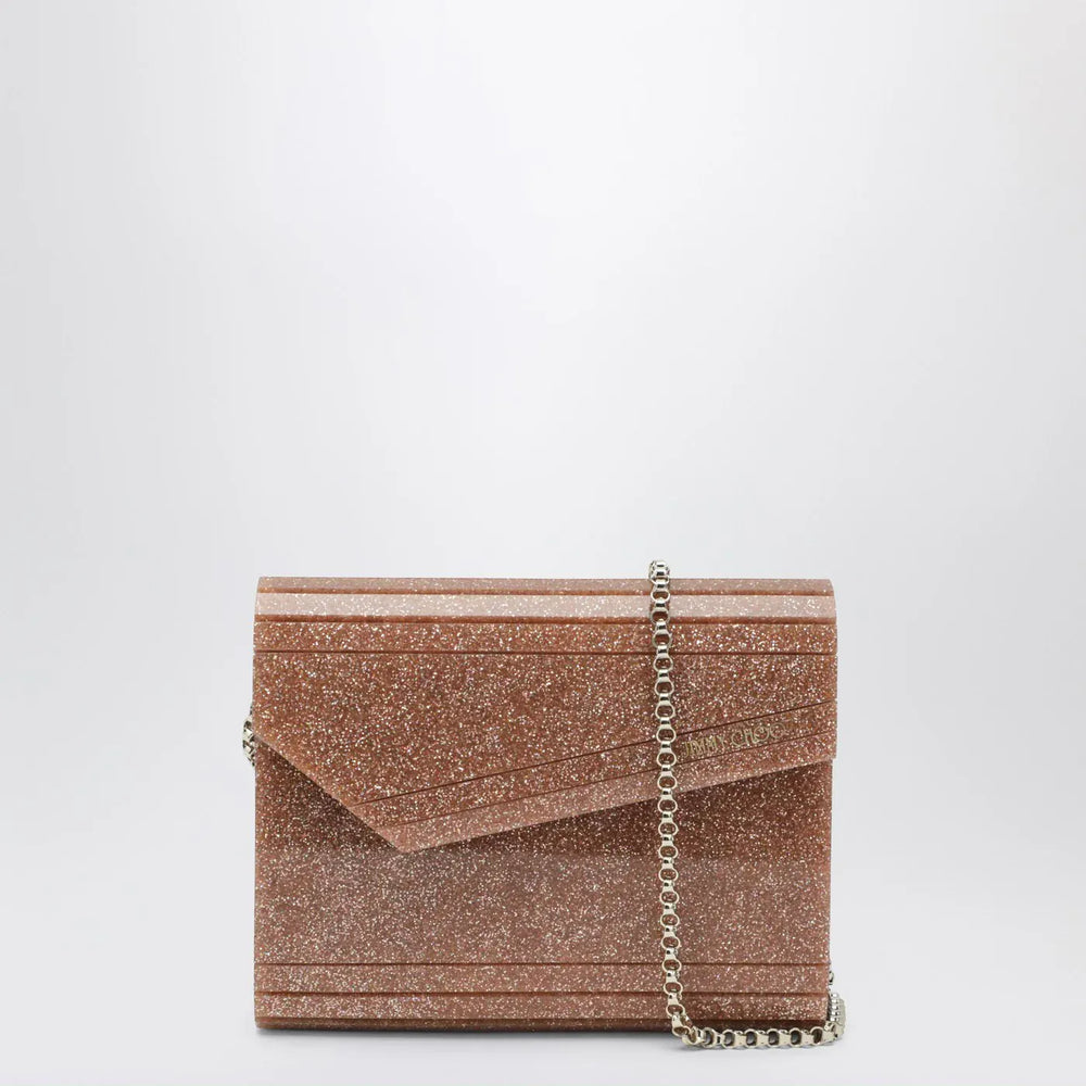 Jimmy Choo - Candy clutch in pink glitter acrylic fabric Brand Apparel & Accessories TU