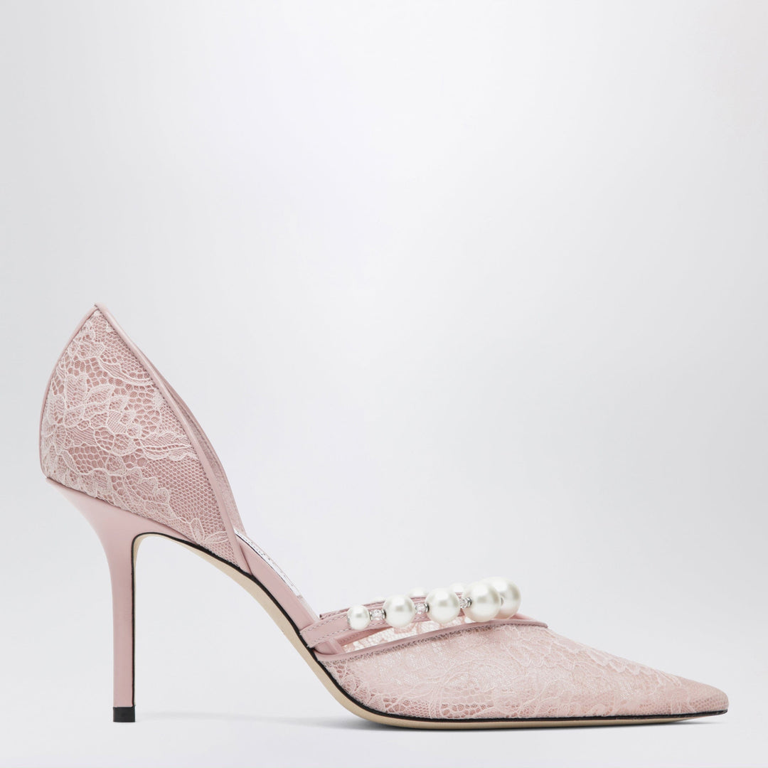 Apparel & Accessories Jimmy Choo - Pink Lace Décolleté with Pearl Decoration Brand