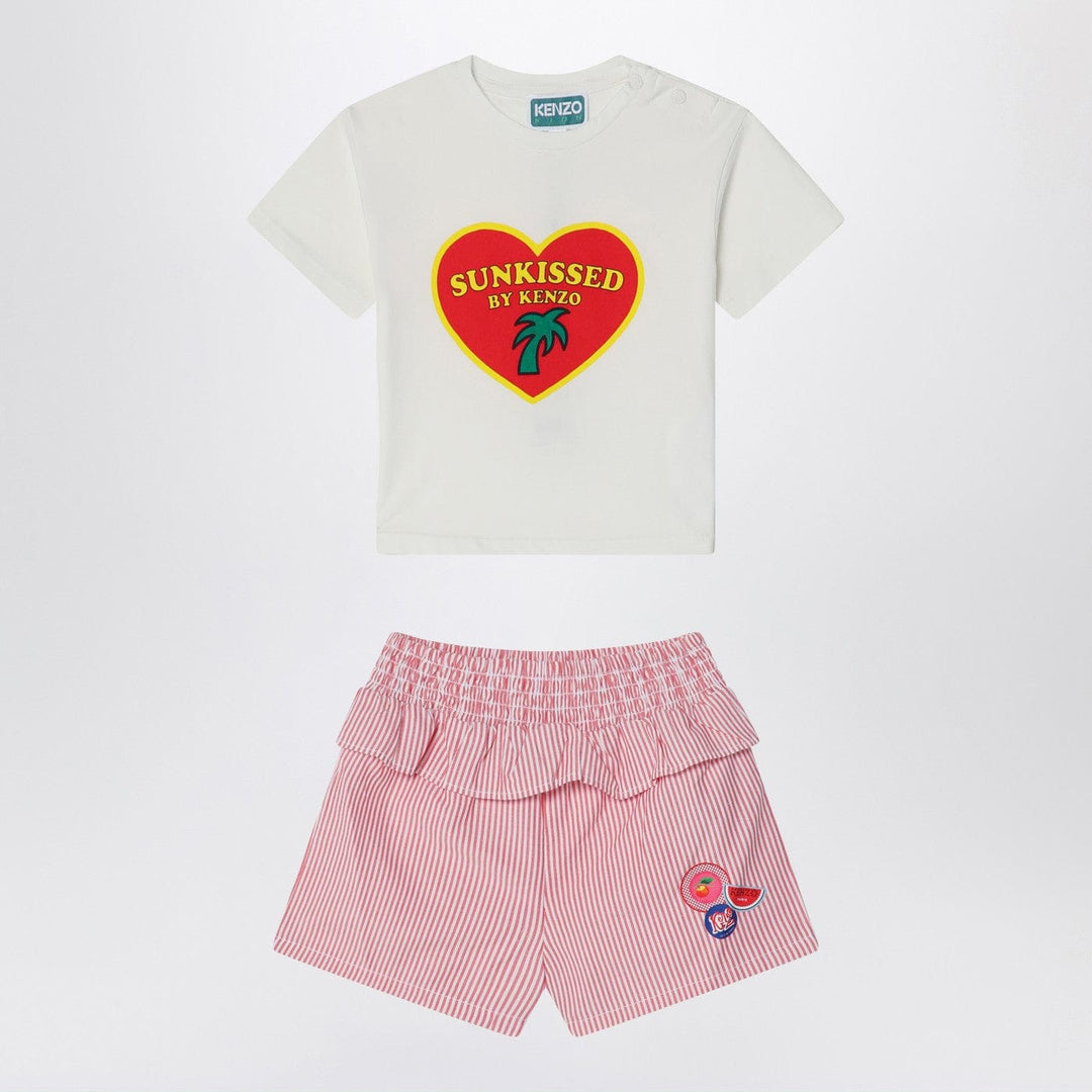 Apparel & Accessories 4A KENZO - White/red two-piece suit in cotton Brand