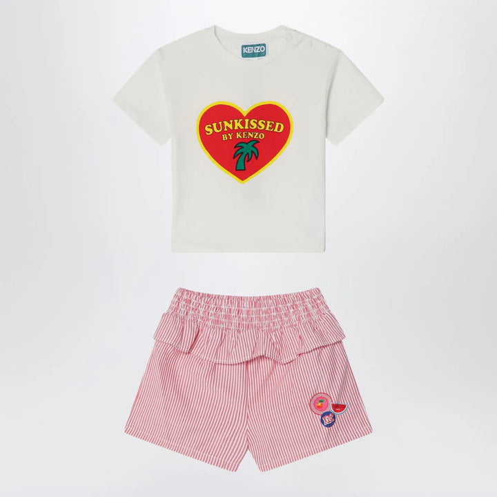 KENZO - White/red two-piece suit in cotton Brand Apparel &amp; Accessories 4A