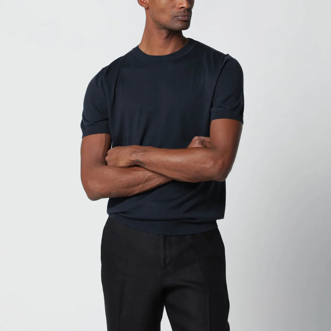 Lardini - Blue wool-blend knit Brand Apparel &amp; Accessories M