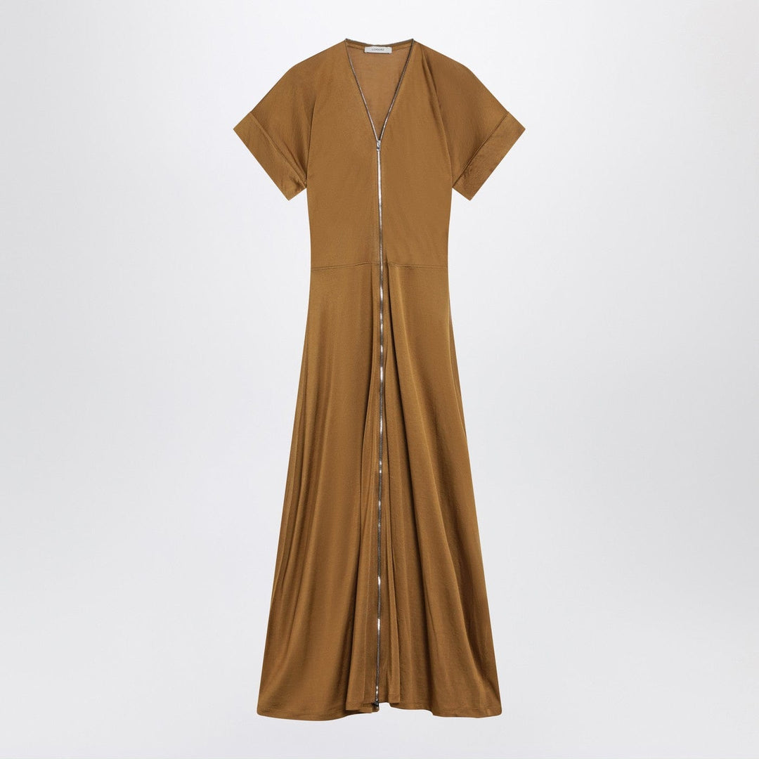 Apparel &amp; Accessories M LEMAIRE - Cinnamon-brown zip-up dress in cotton-viscose jersey Brand