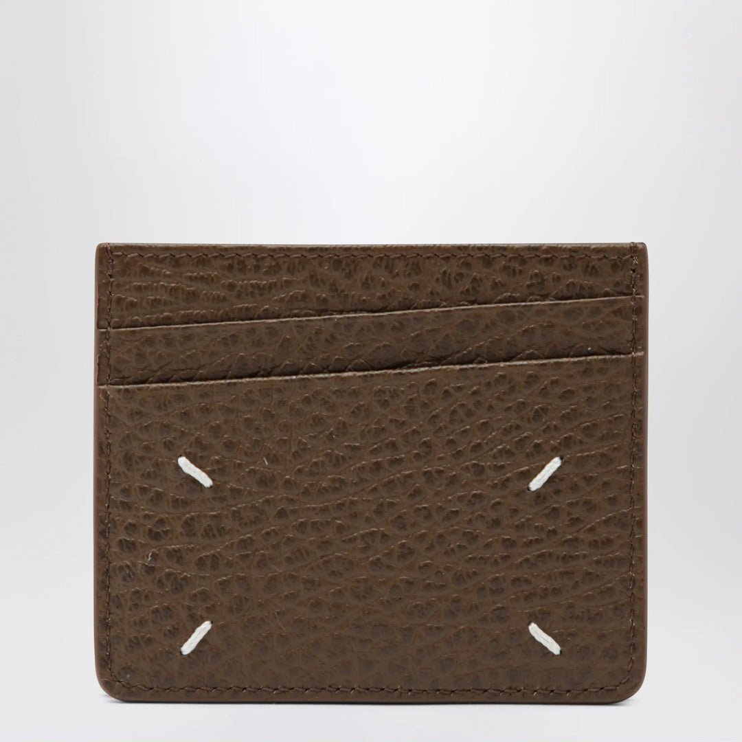 Maison Margiela - Brown Four Stitches calfskin card holder Brand Apparel &amp; Accessories TU