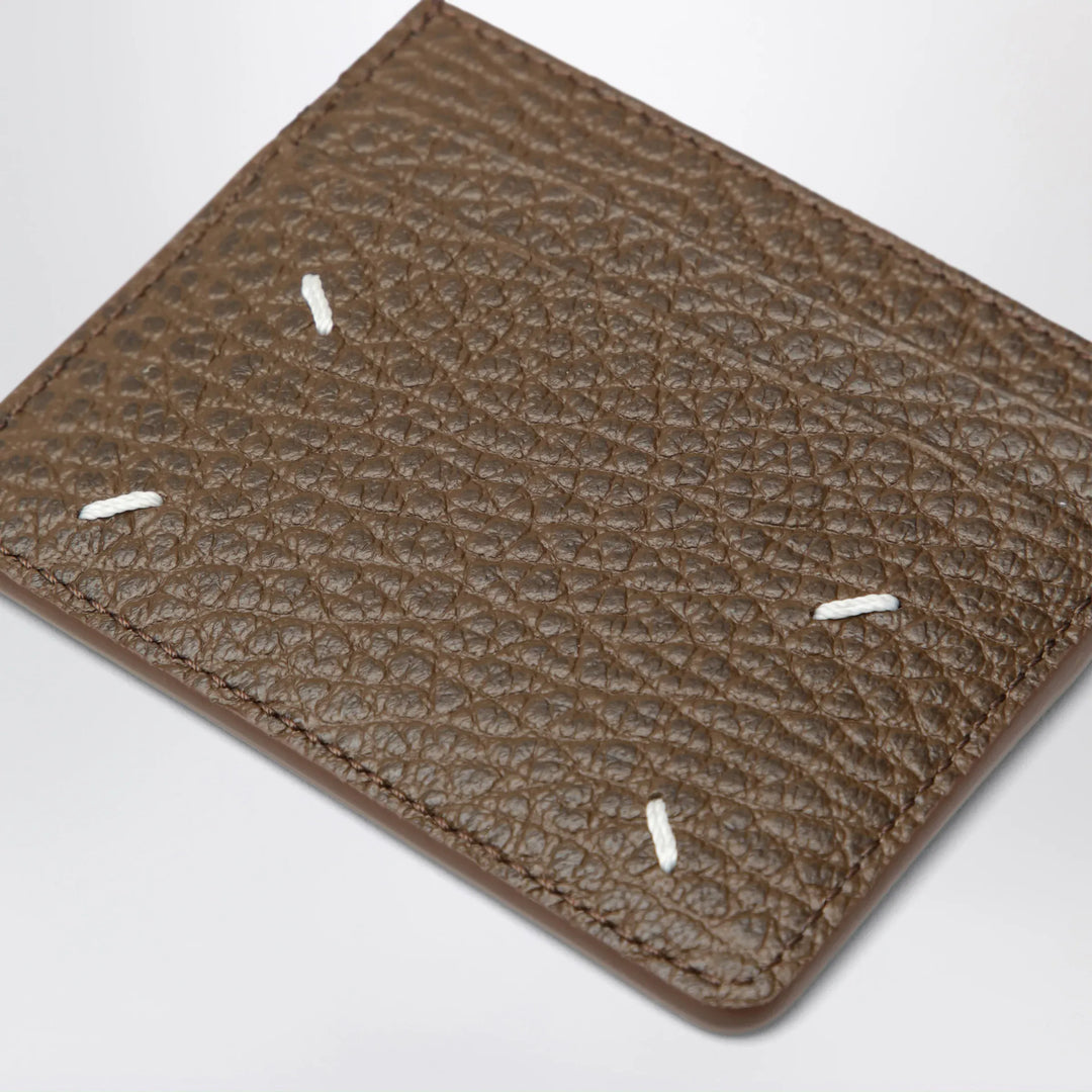 Maison Margiela - Brown Four Stitches calfskin card holder Brand Apparel &amp; Accessories TU