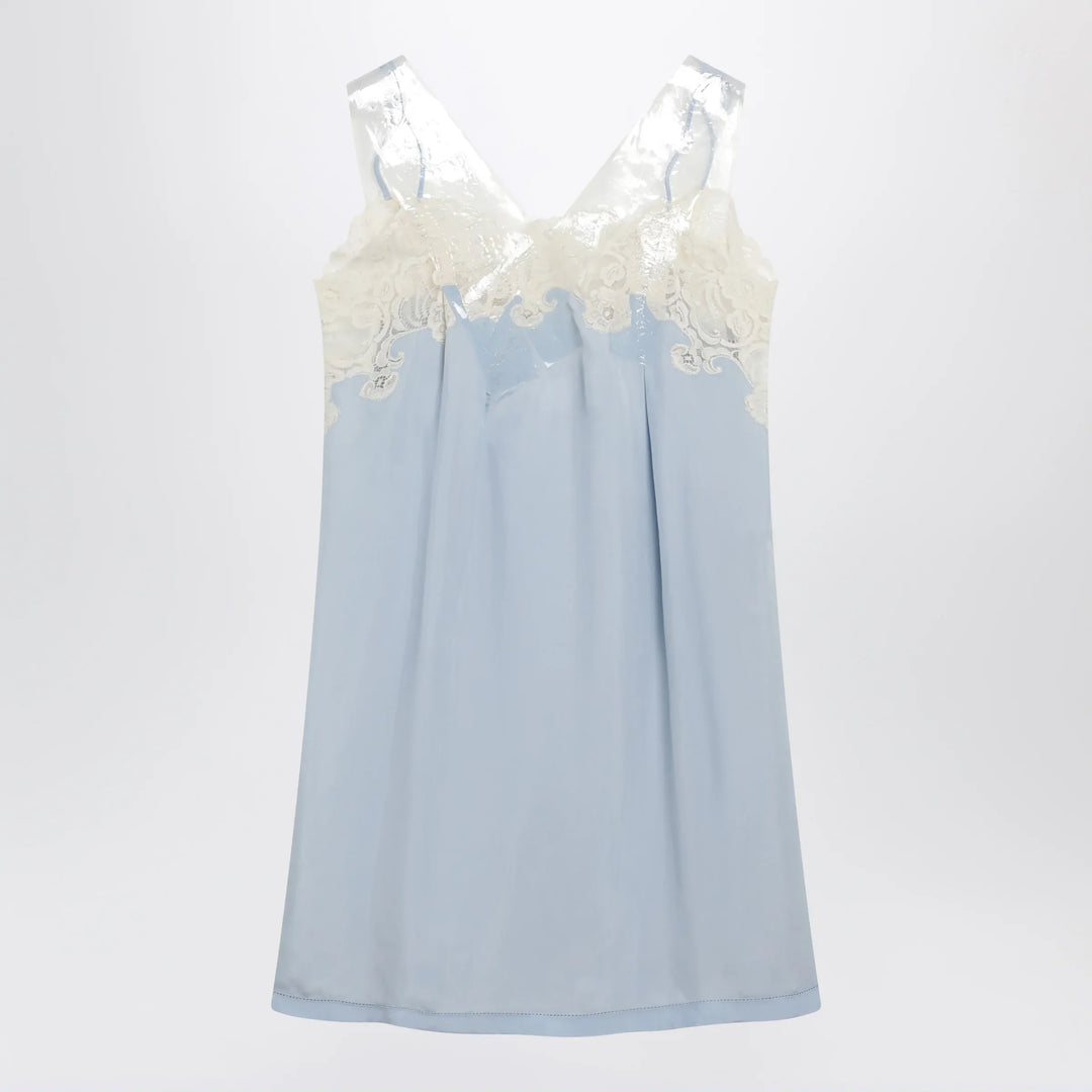 Maison Margiela - Taped slip dress in cupro light blue Brand Apparel &amp; Accessories 40  IT