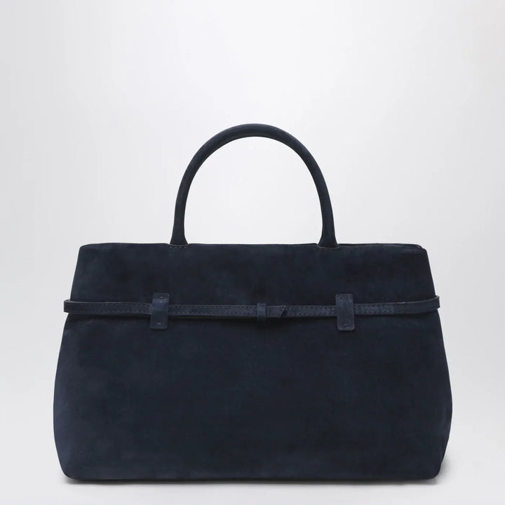 Manu Atelier - Le Cambon 35 dark blue suede bag Brand Apparel &amp; Accessories TU
