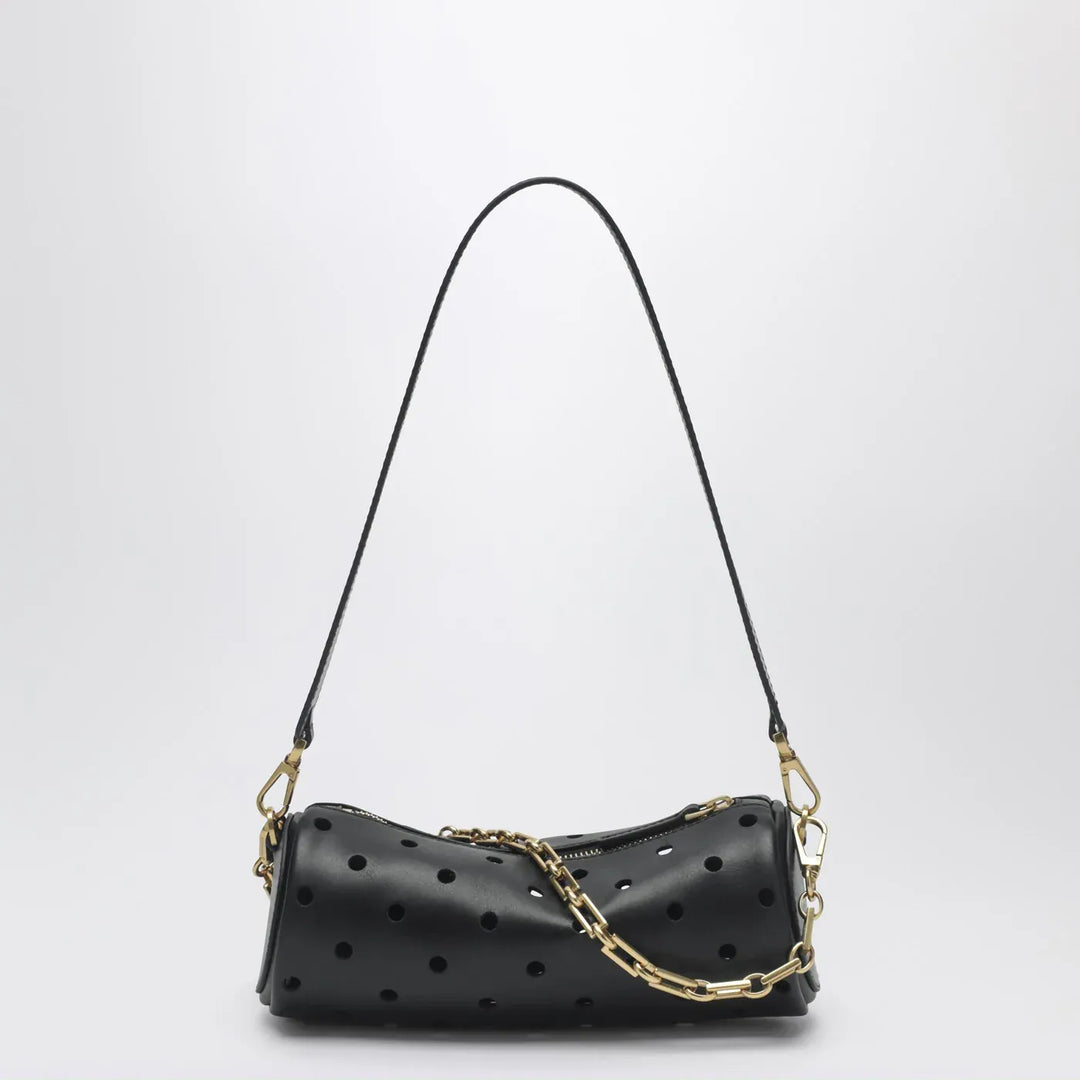 Manu Atelier - Mini Cylinder bag in perforated black leather Brand Apparel &amp; Accessories TU