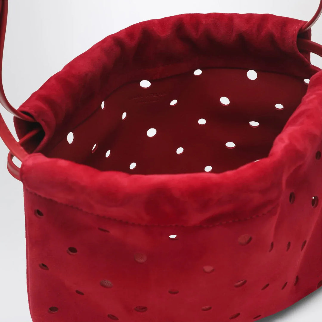 Manu Atelier - Romy perforated red suede pouch Brand Apparel &amp; Accessories U