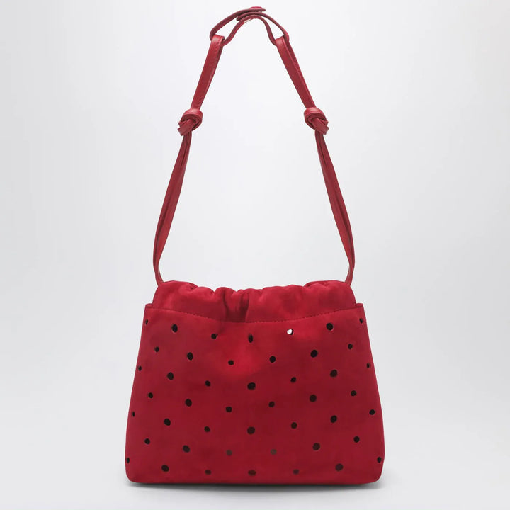 Manu Atelier - Romy perforated red suede pouch Brand Apparel &amp; Accessories U