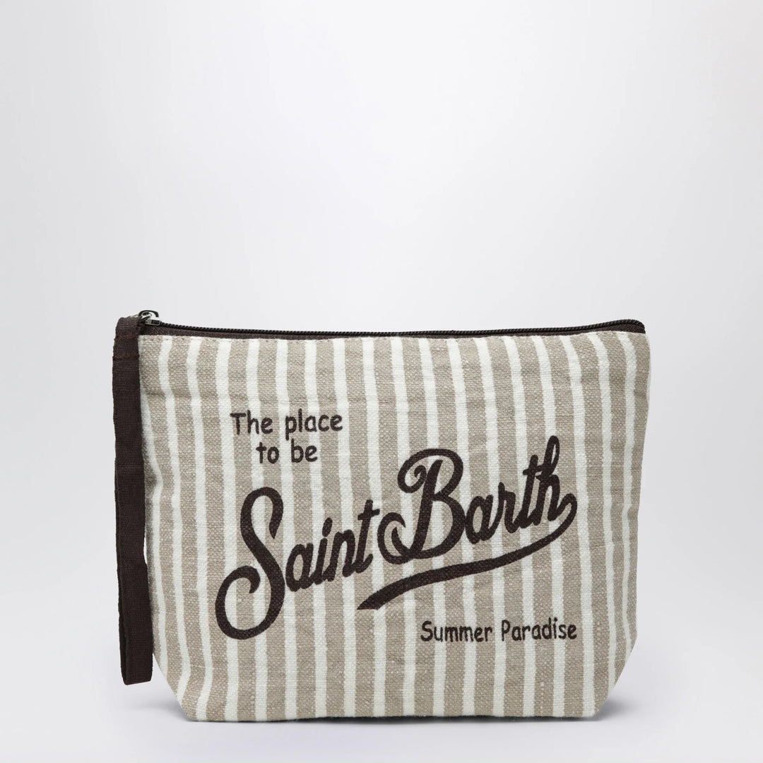 MC2 Saint Barth - Beige striped Aline pouch Brand Apparel &amp; Accessories TU