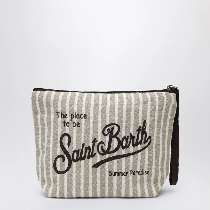 MC2 Saint Barth - Beige striped Aline pouch Brand Apparel &amp; Accessories TU