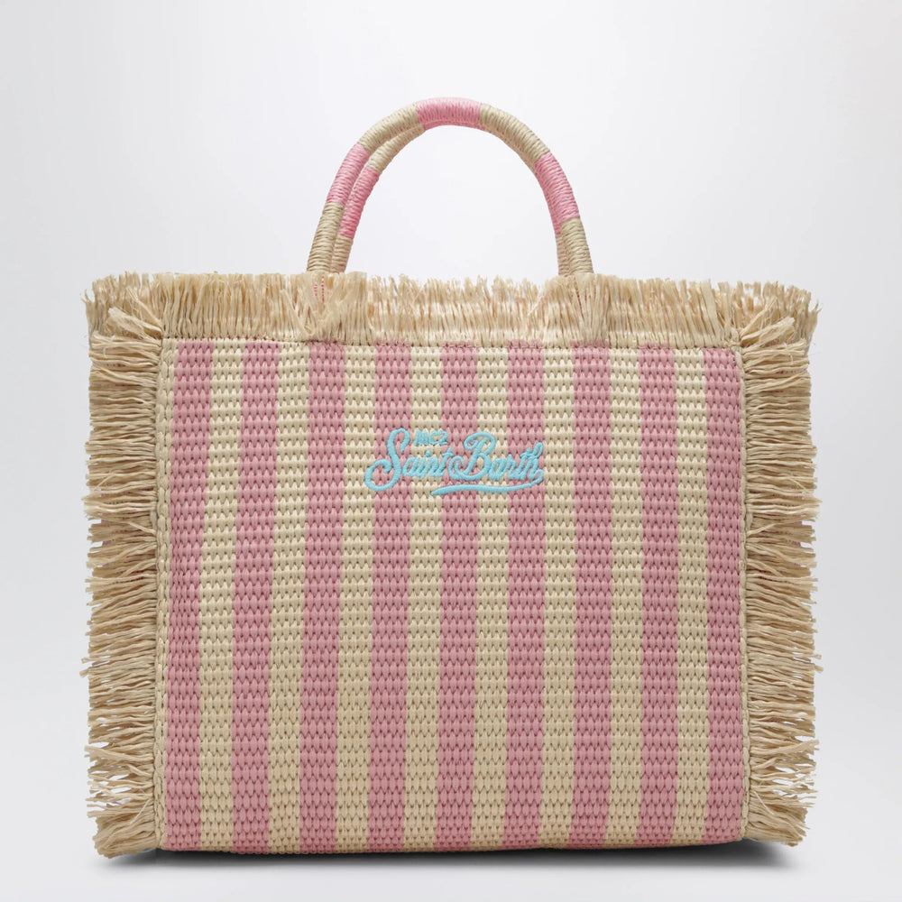 MC2 Saint Barth - Colette striped straw-effect fabric bag Brand Apparel & Accessories TU