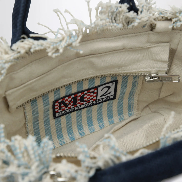 MC2 Saint Barth - Colette striped white/light blue bag Brand Apparel &amp; Accessories TU