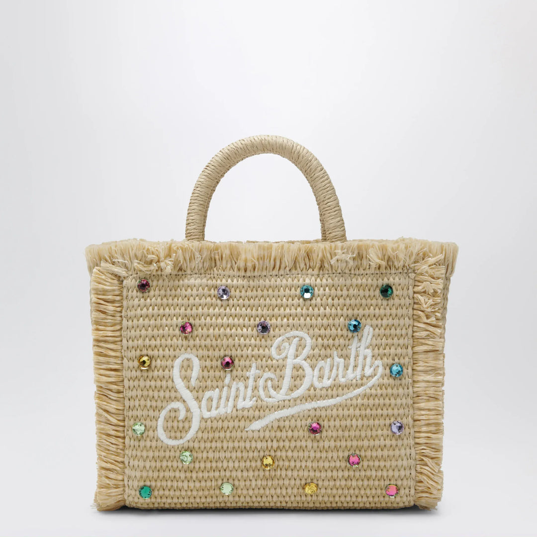 MC2 Saint Barth - Small Colette bag in straw-effect fabric with beads Brand Apparel & Accessories TU
