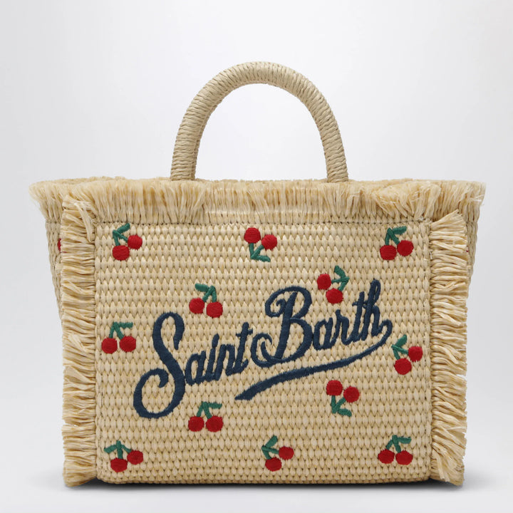 MC2 Saint Barth - Small Colette bag in straw-effect fabric with cherries Brand Apparel &amp; Accessories TU