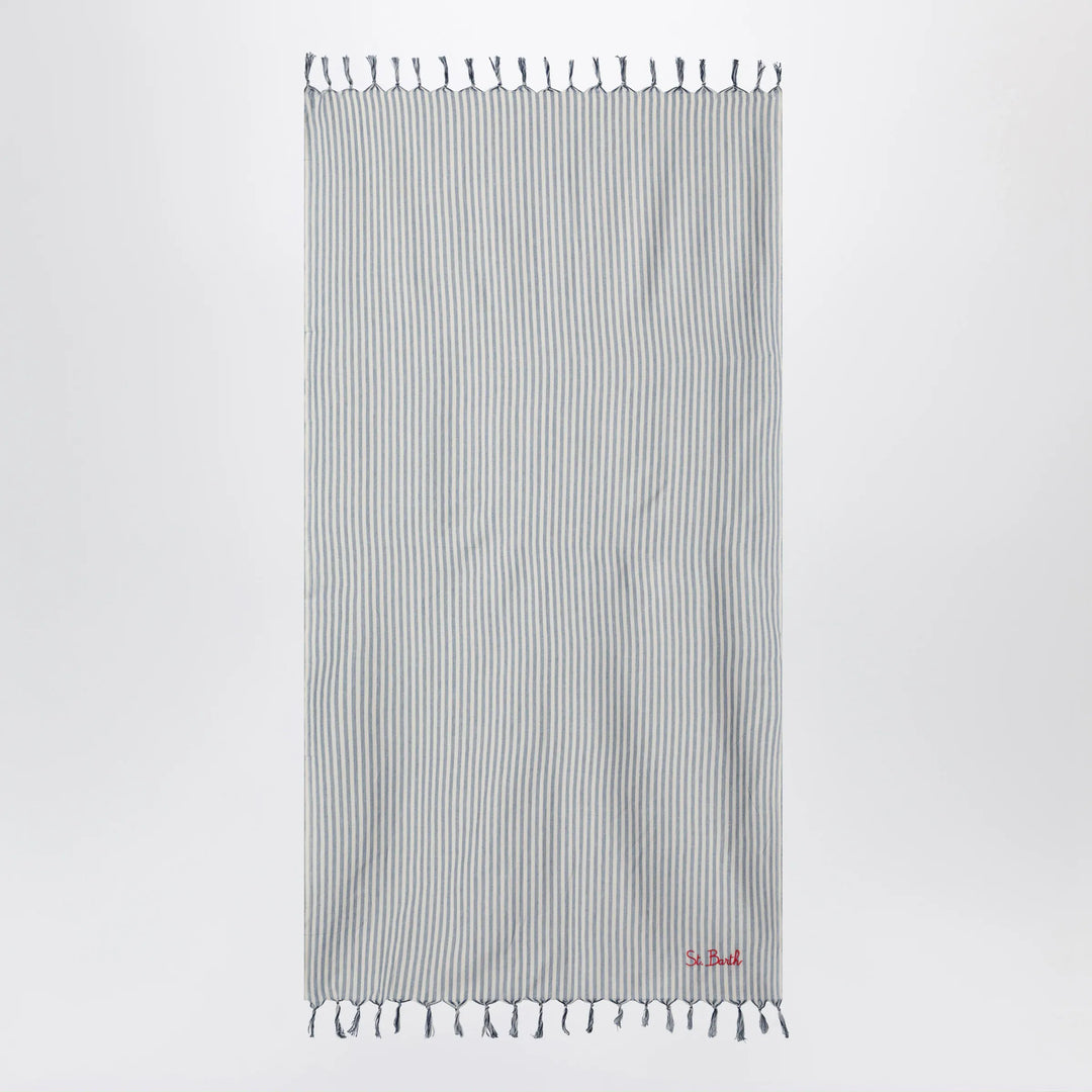 MC2 Saint Barth - Striped beach towel with embroidered logo Brand Apparel &amp; Accessories TU