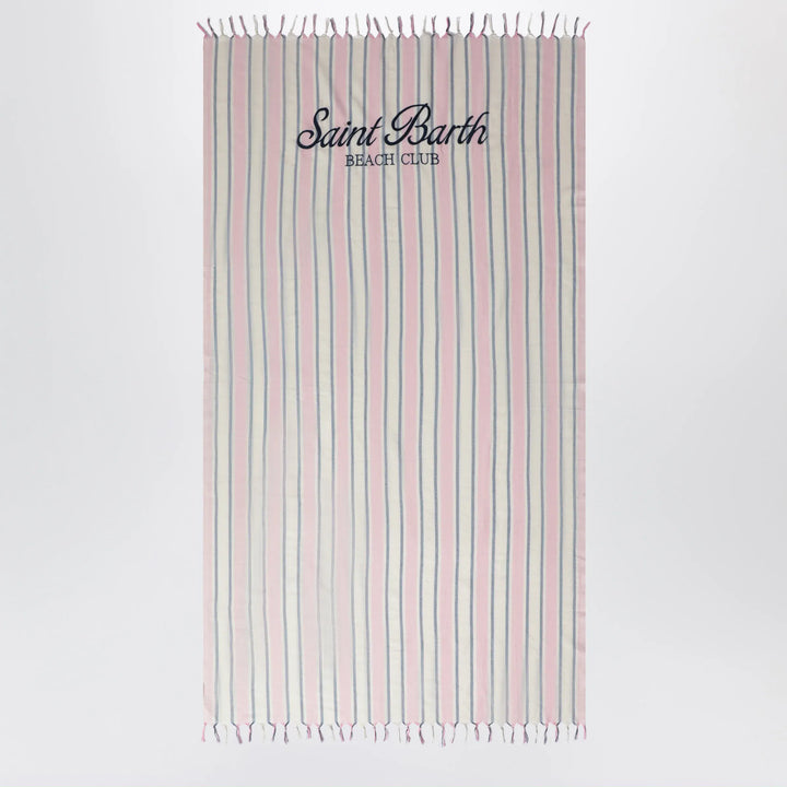 MC2 Saint Barth - Striped beach towel with logo embroidery Brand Apparel &amp; Accessories TU