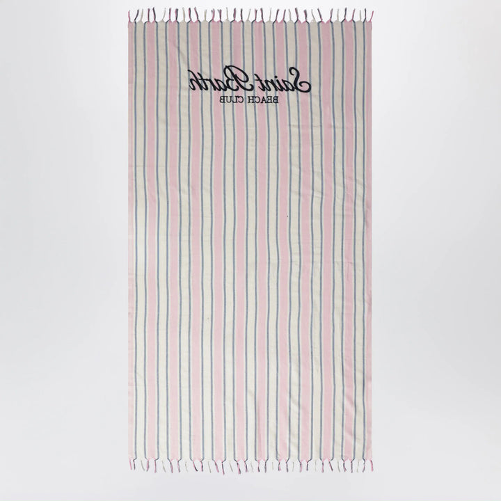 MC2 Saint Barth - Striped beach towel with logo embroidery Brand Apparel &amp; Accessories TU