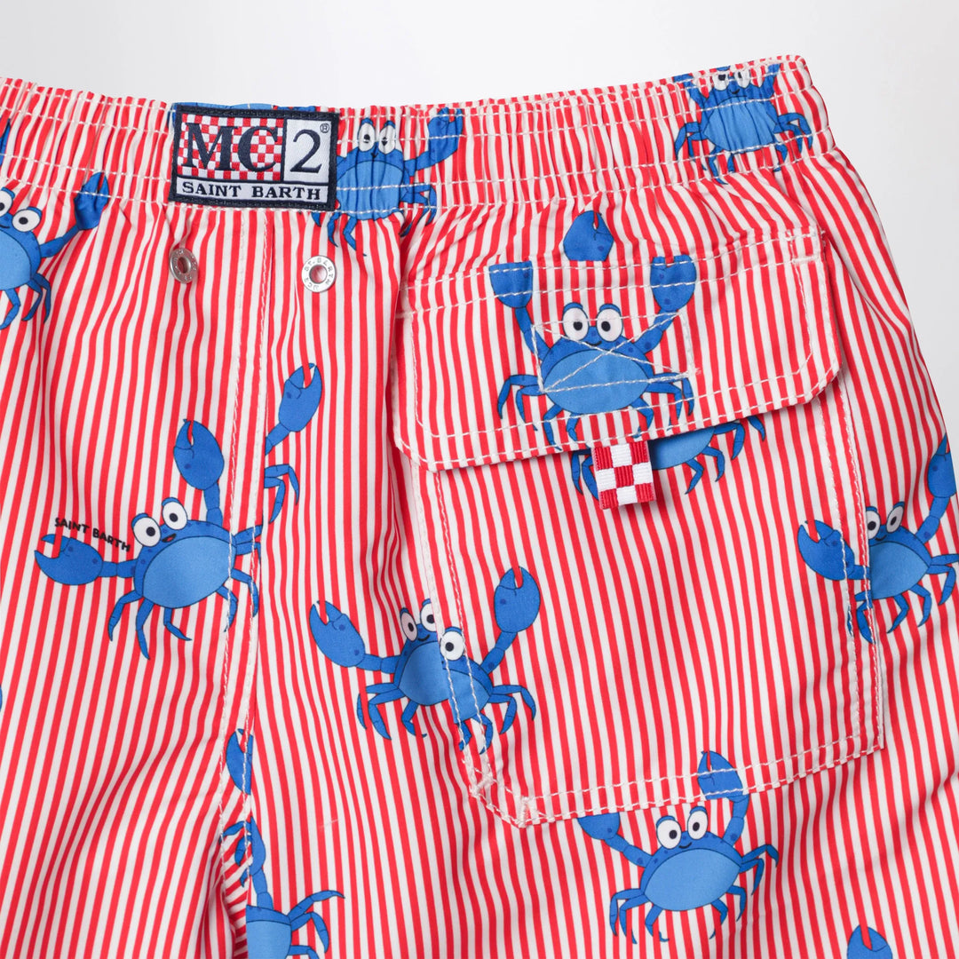 MC2 Saint Barth - Striped swimsuit with crabs Brand Apparel &amp; Accessories