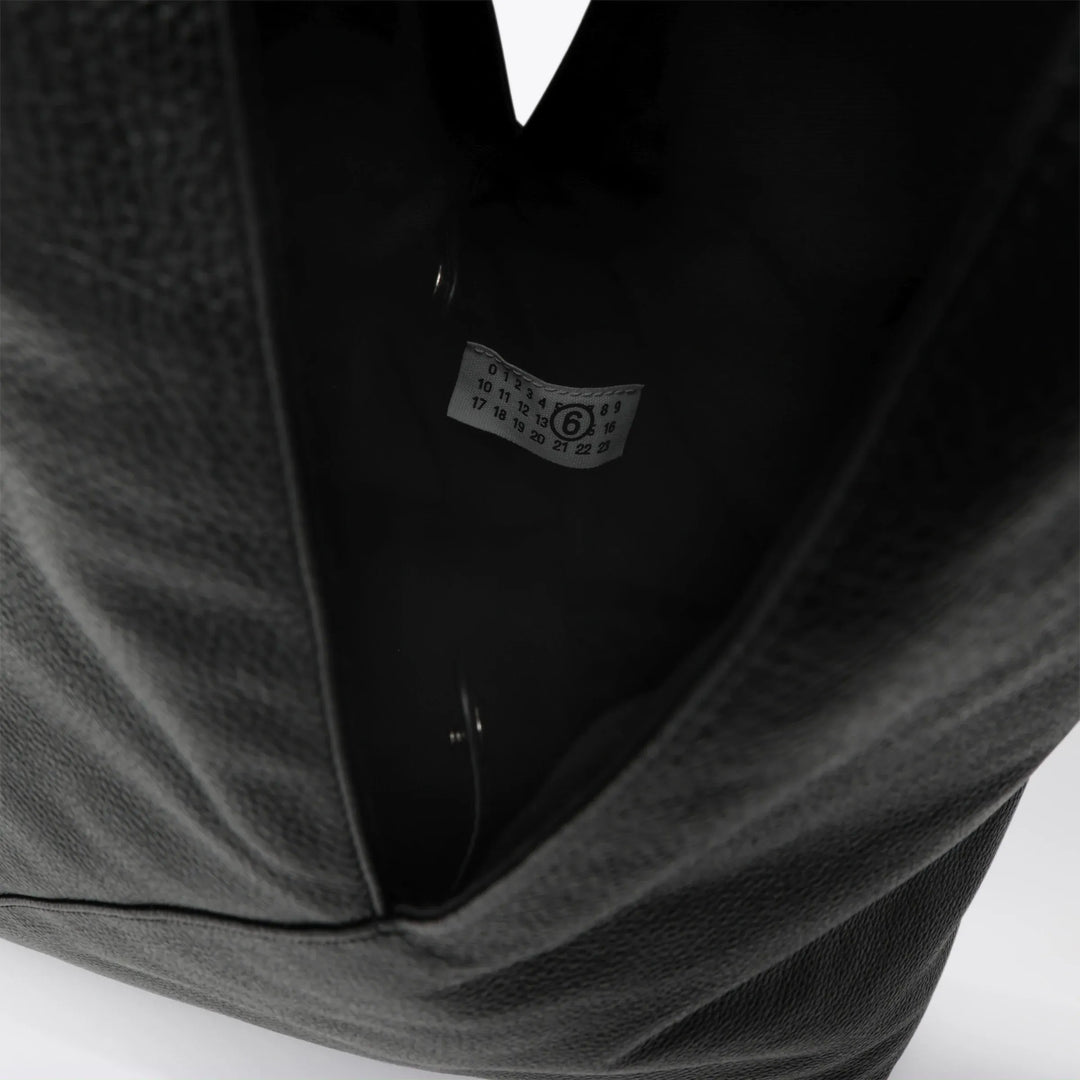 MM6 Maison Margiela - Large Japanese Bag with jewel handle in black leather Brand Apparel &amp; Accessories U