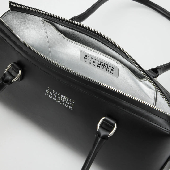 MM6 Maison Margiela - Small black leather Bowling bag Brand Apparel &amp; Accessories TU