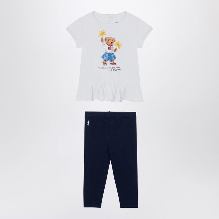Apparel &amp; Accessories 6 Polo Ralph Lauren - White/navy blue cotton two-piece set with print Brand