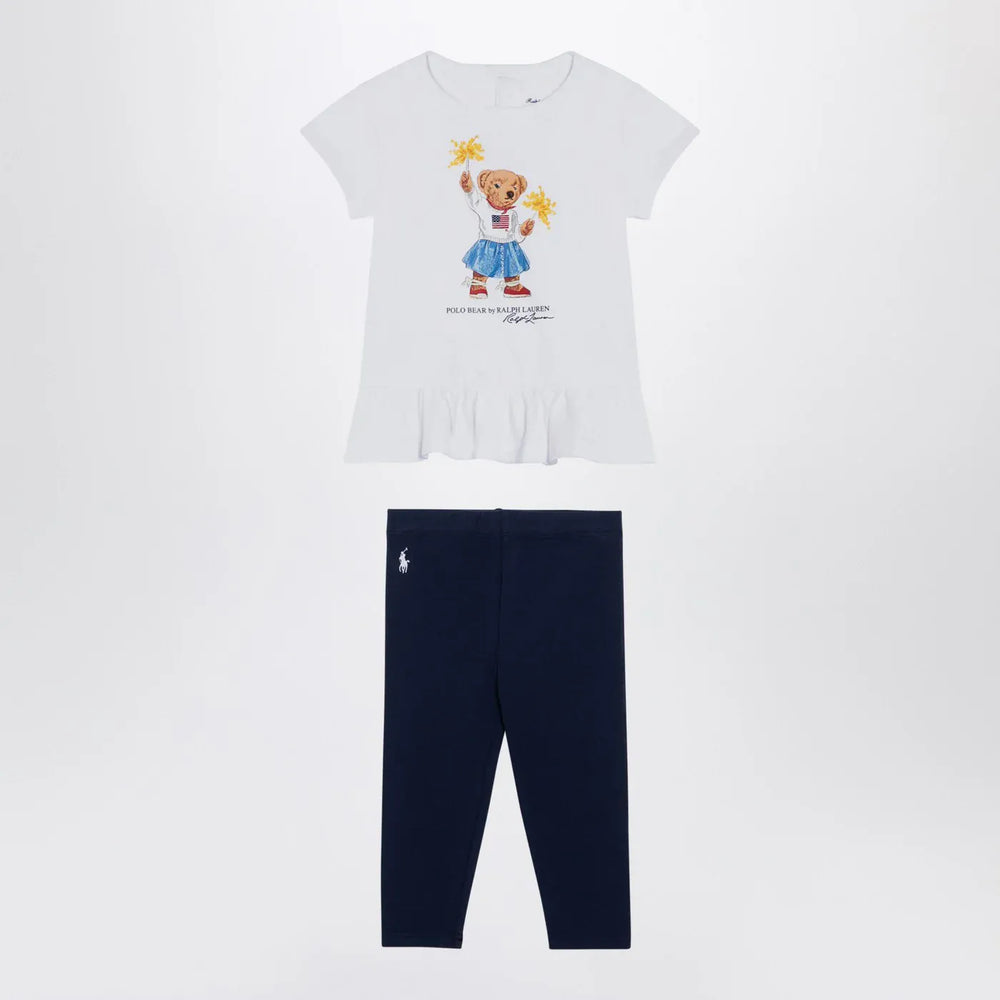 Polo Ralph Lauren - White/navy blue cotton two-piece set with print Brand Apparel & Accessories 6