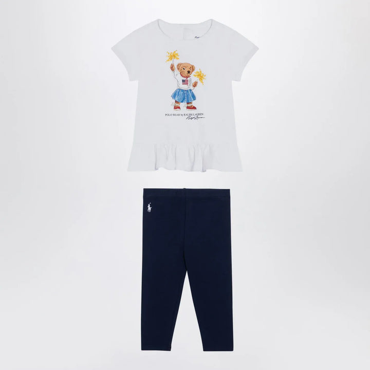 Polo Ralph Lauren - White/navy blue cotton two-piece set with print Brand Apparel &amp; Accessories 6