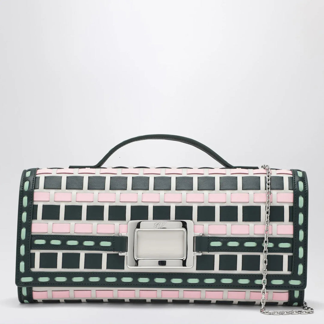 ROGER VIVIER - Belle Vivier ice/pink/navy blue clutch bag Brand Apparel &amp; Accessories TU
