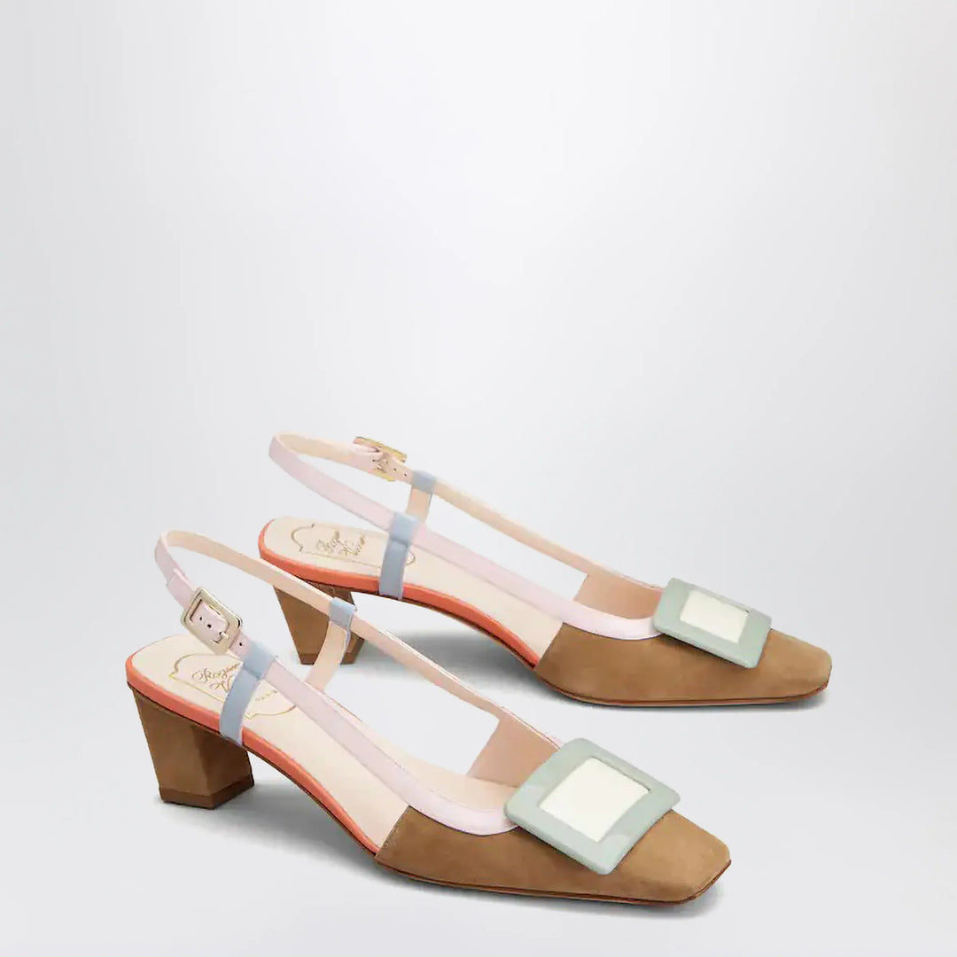 ROGER VIVIER - Belle Vivier multicoloured suede slingback Brand Apparel &amp; Accessories