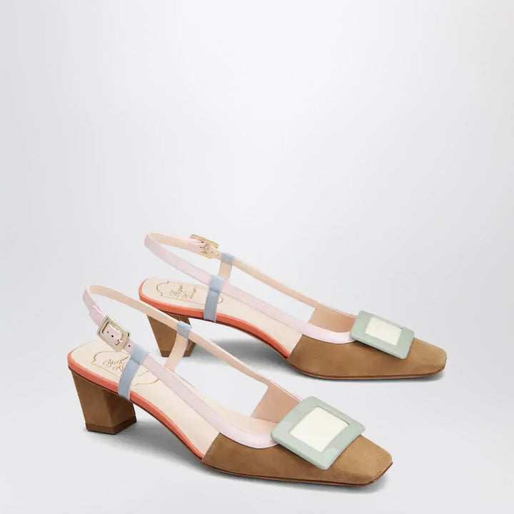 ROGER VIVIER - Belle Vivier multicoloured suede slingback Brand Apparel &amp; Accessories