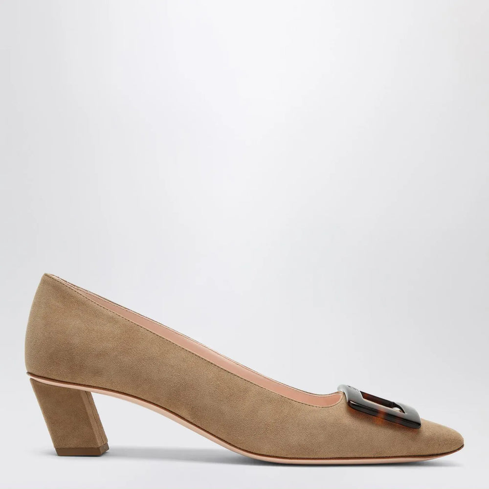 ROGER VIVIER - Belle Vivier tobacco suede Décolletté Brand Apparel & Accessories 39 IT