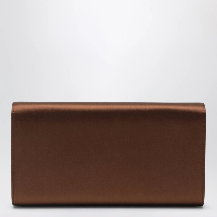ROGER VIVIER - Efflorescence Clutch in satin Cacao Brand Apparel &amp; Accessories U